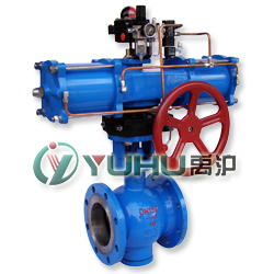 氣動偏心半球閥（帶三聯(lián)件、手輪機(jī)構(gòu)）